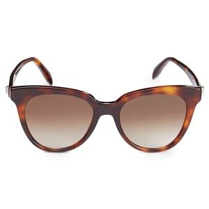 NEW Alexander McQueen 53MM Oval Tortoise Shell Sunglasses Sealed box with case